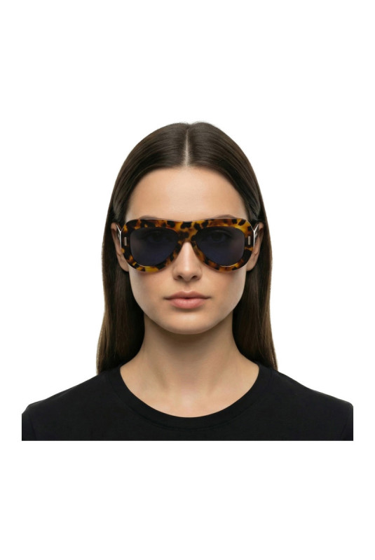Lunettes de soleil style pilote Femme Écaille 57 mm