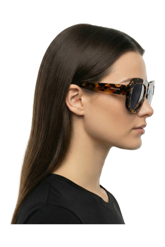 Lunettes de soleil style pilote Femme Écaille 57 mm