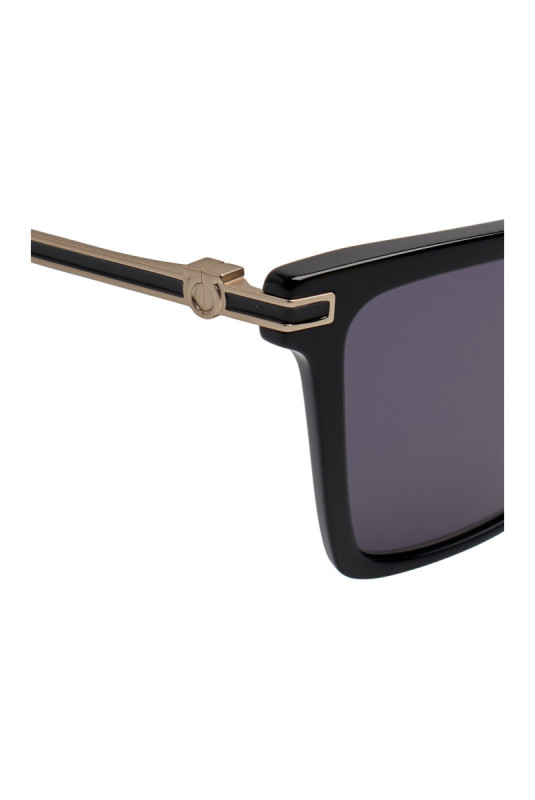 Lunettes de soleil carrées Femme Noir 56 mm