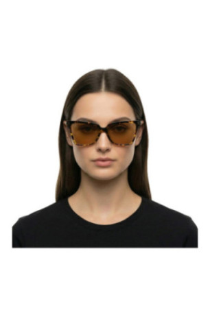 Lunettes de soleil carrées Femme Écaille 56 mm