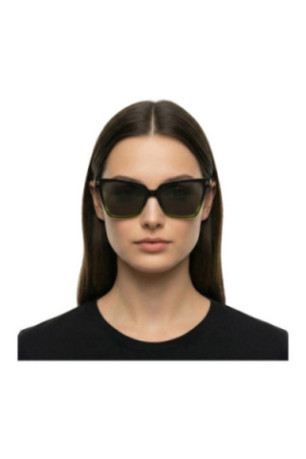 Lunettes de soleil carrées Femme Noir et vert 56 mm