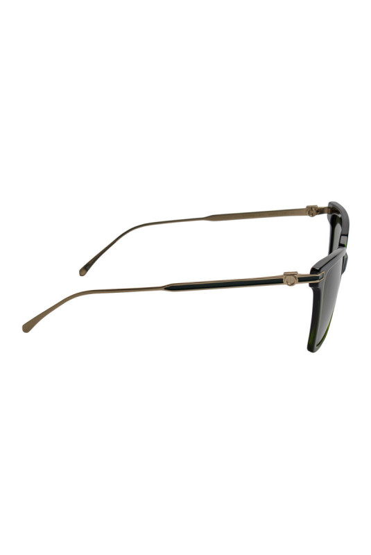 Lunettes de soleil carrées Femme Noir et vert 56 mm