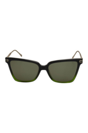 Lunettes de soleil carrées Femme Noir et vert 56 mm