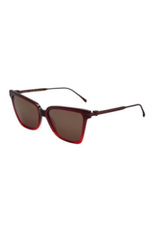 Lunettes de soleil carrées Femme Rouge bordeaux 56 mm