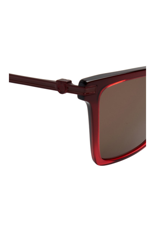 Lunettes de soleil carrées Femme Rouge bordeaux 56 mm