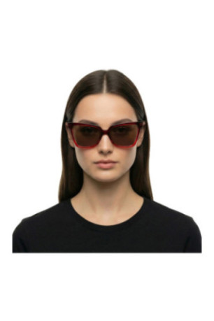 Lunettes de soleil carrées Femme Rouge bordeaux 56 mm