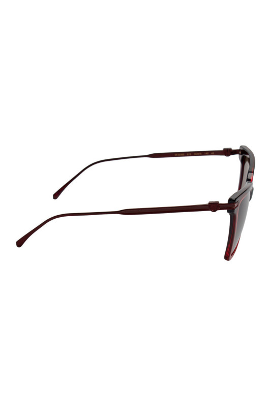 Lunettes de soleil carrées Femme Rouge bordeaux 56 mm