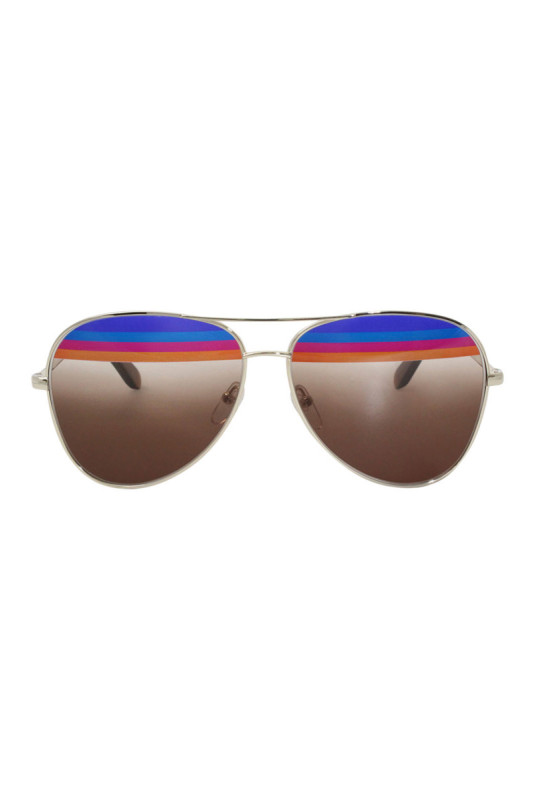 Lunettes de soleil style pilote doré et marron 60 mm