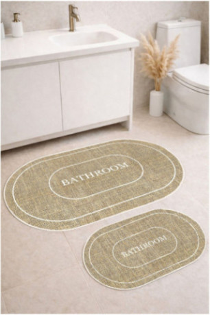 Ensemble de tapis de bain (2 pièces) - Blanc de jute