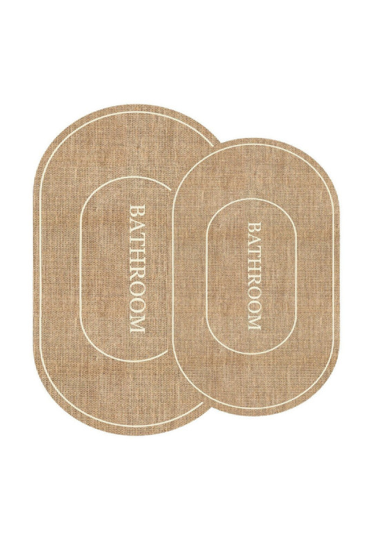 Ensemble de tapis de bain (2 pièces) - Blanc de jute