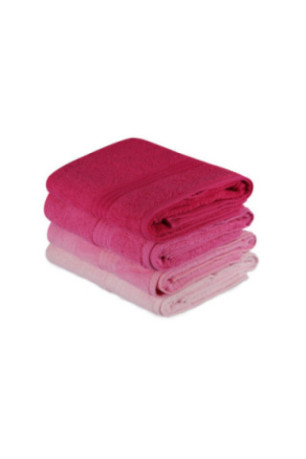 Ensemble de serviettes de bain (4 pièces) - Rose clair. rose poudré. fuchsia
