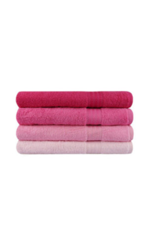 Ensemble de serviettes de bain (4 pièces) - Rose clair. rose poudré. fuchsia