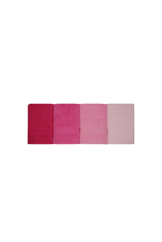 Ensemble de serviettes de bain (4 pièces) - Rose clair. rose poudré. fuchsia