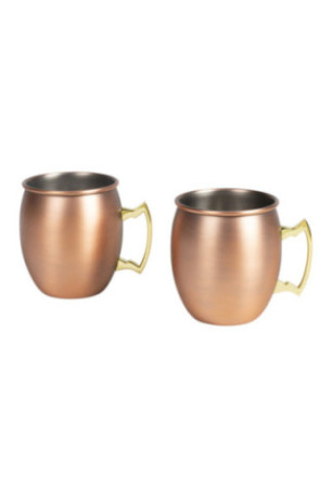 Set de 2 Moscow mule cuivré et doré 350 ml
