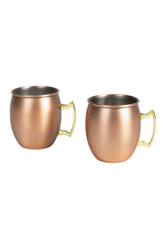 Set de 2 Moscow mule cuivré et doré 350 ml