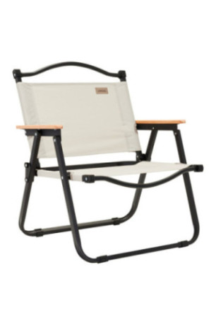 Chaise de camping pliable noir et crème