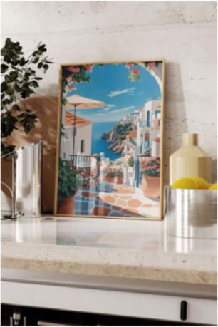 Tableau encadré décoratif - Multicolore