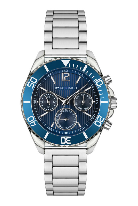 Montre Quartz Homme - Silver/Silver/Blue textured