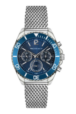 Montre Quartz Homme - Silver/Silver/Blue textured