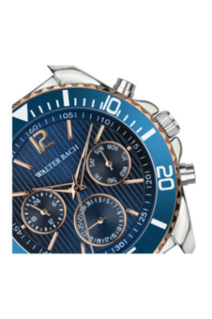 Montre Quartz Homme - Silver/2 tones: silver + rose gold matte/Blue textured