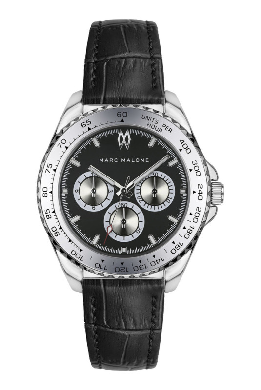 Montre Quartz Homme - Silver/Croco black/Black sunray