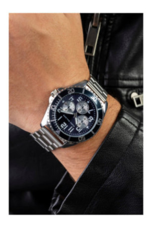 Montre Quartz Homme - Silver/Silver/Blue sunray