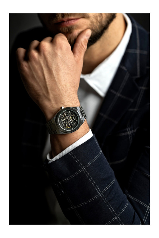 Montre Automatique Homme - Silver/Silver/Black