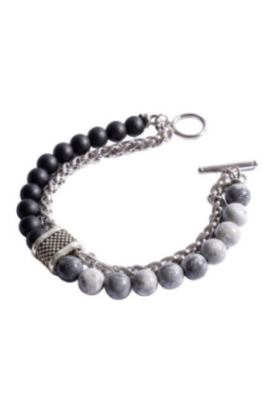 Bracelet - Silver/ black/ grey