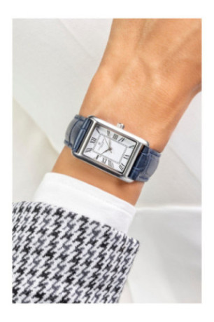 Montre Quartz - Femme - Silver/Croco dark blue/White