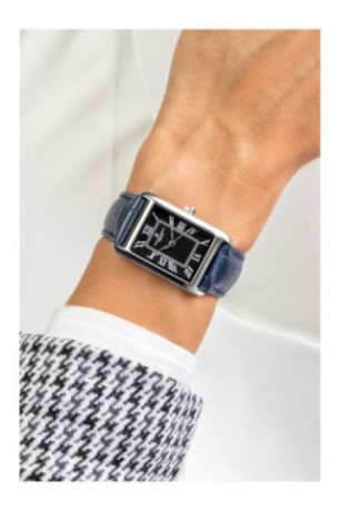 Montre Quartz - Femme - Silver/Croco dark blue/Black