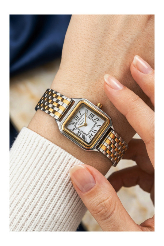 Montre Quartz - Femme - Silver/2 tones: silver + gold/Matt White