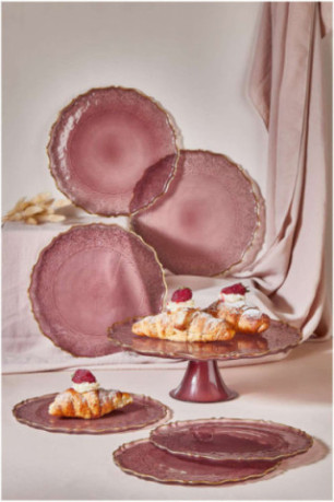 Service d'assiettes à dessert (7 pièces) - Prune