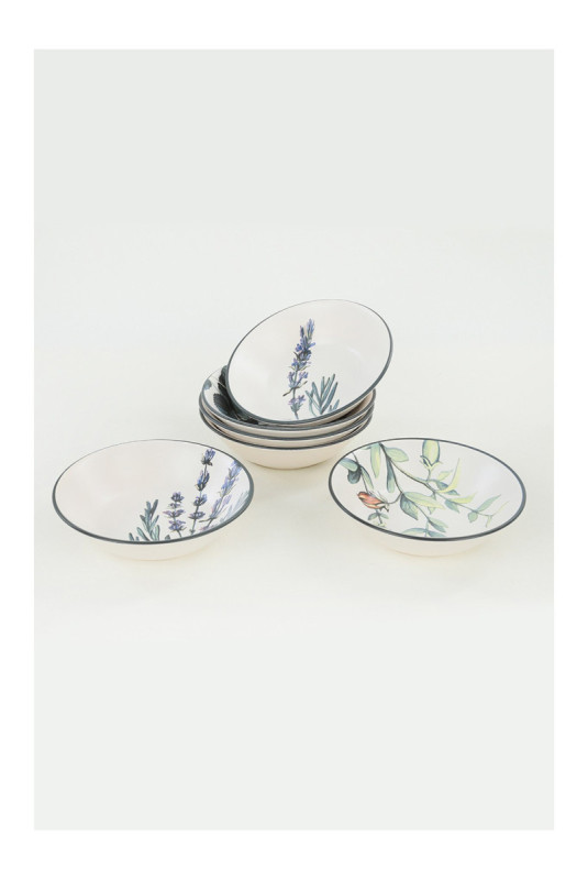 Ensemble d'assiettes (6 pièces) - Blanc Vert Violet Noir
