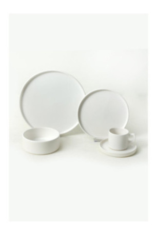 Service de table en céramique (20 pièces) - Blanc mat