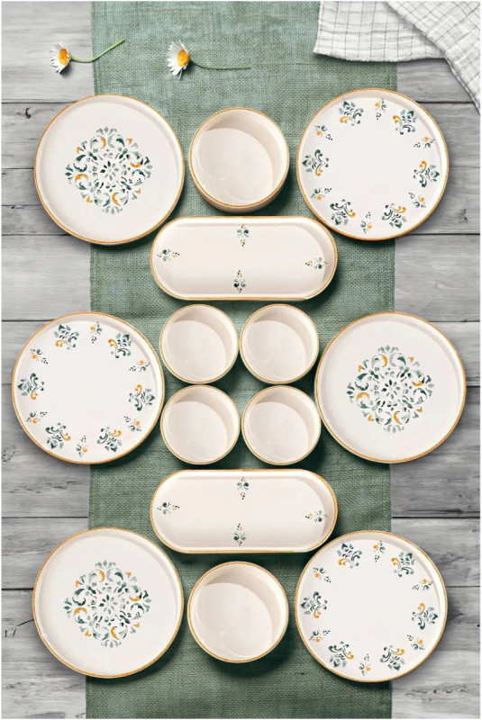 Ensemble petit-déjeuner (14 pièces) - Multicolore