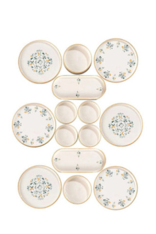 Ensemble petit-déjeuner (14 pièces) - Multicolore
