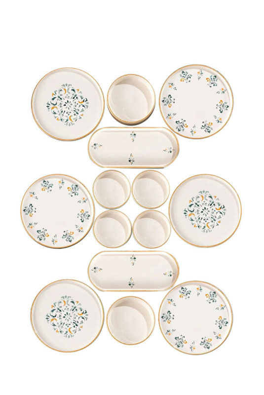 Ensemble petit-déjeuner (14 pièces) - Multicolore