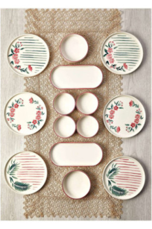 Ensemble petit-déjeuner (14 pièces) - Multicolore