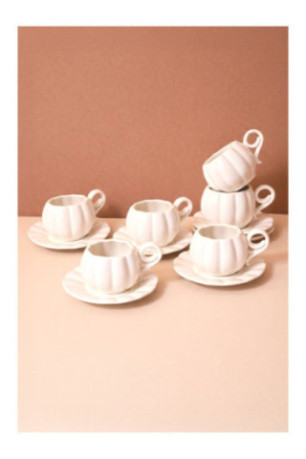 Ensemble de tasses à café (12 pièces) - Blanc