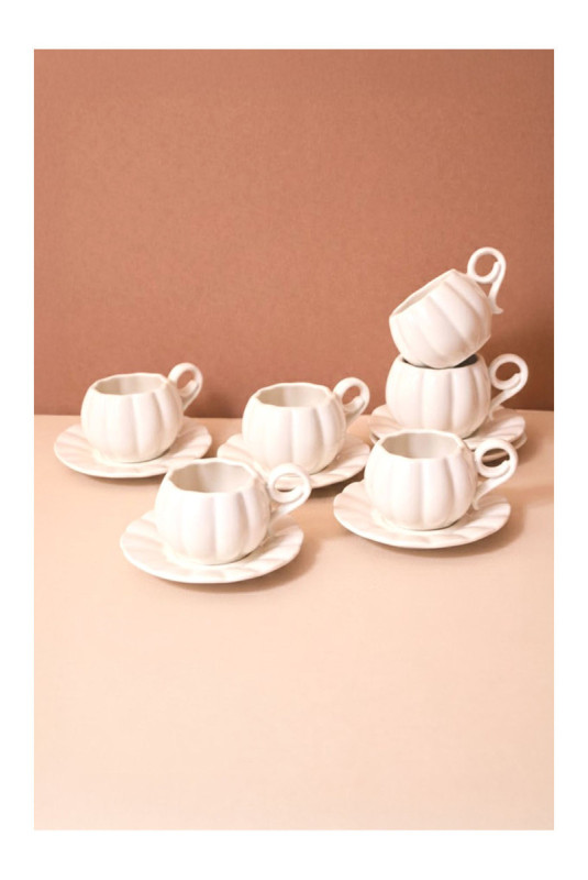 Ensemble de tasses à café (12 pièces) - Blanc