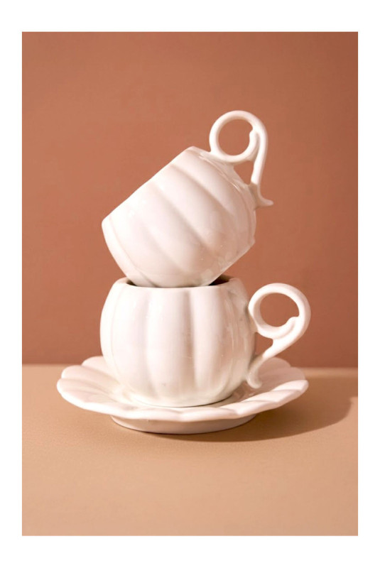 Ensemble de tasses à café (12 pièces) - Blanc