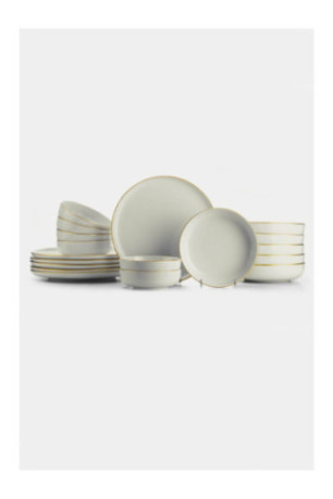 Service de table (18 pièces) - Crème dorée