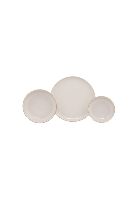 Service de table (18 pièces) - Crème dorée