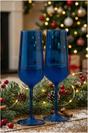 Ensemble de verres à champagne (2 pièces) - Bleu