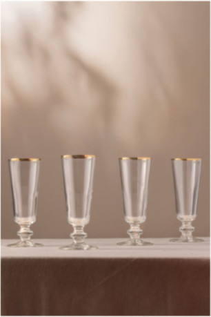 Ensemble de verres à vin (4 pièces) - Or transparent