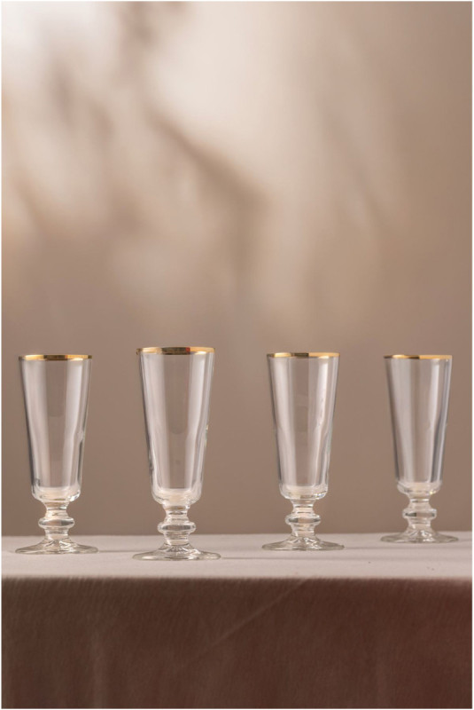 Ensemble de verres à vin (4 pièces) - Or transparent