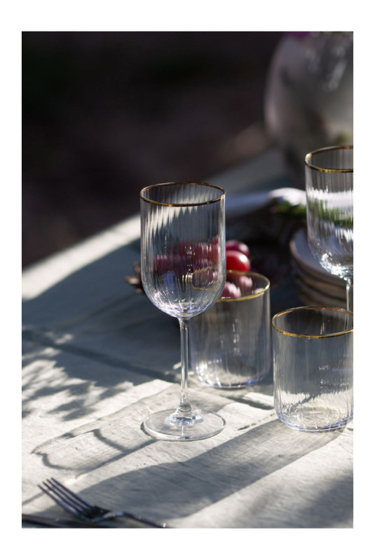 Ensemble de verres à vin (4 pièces) - Or transparent