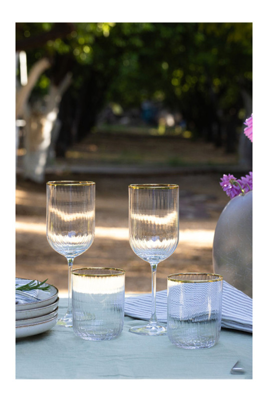 Ensemble de verres à vin (4 pièces) - Or transparent