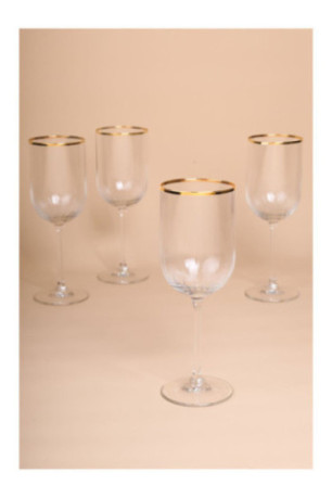 Ensemble de verres à vin (4 pièces) - Or transparent
