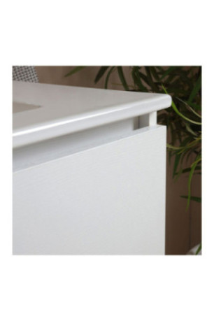 Meuble de salle de bain suspendu avec vasque et miroir Belize Blanc 80 cm